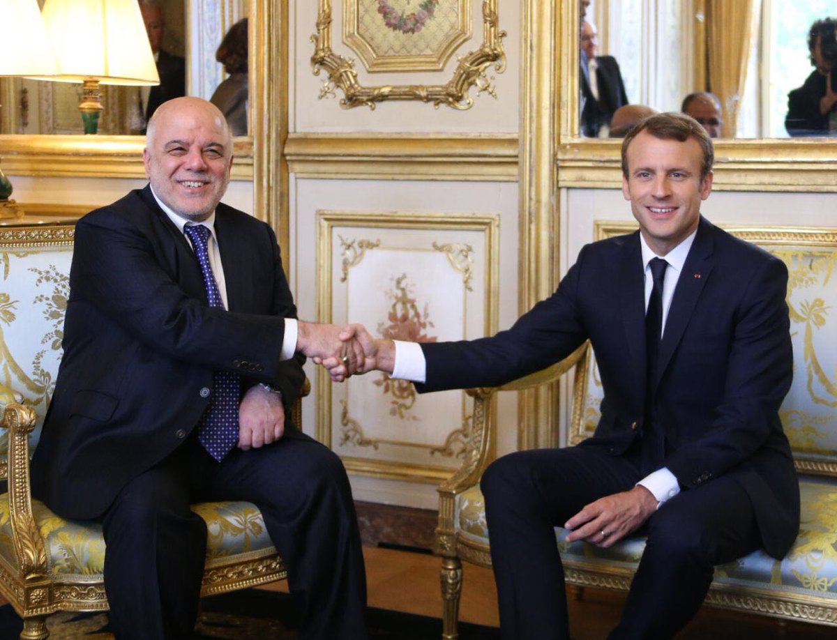 Abadi meets @EmmanuelMacron