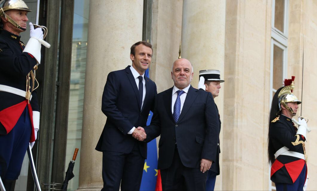 Abadi meets @EmmanuelMacron