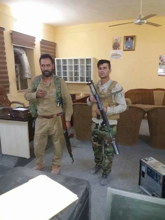 Iraqi PMUs take over Sinjar in northern Iraq after the Peshmerga withdrew   