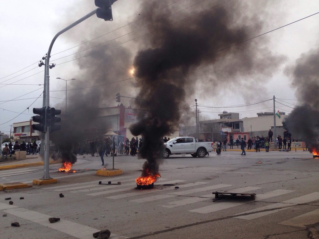 Protests flare up again in Raniya town, Sulaymaniyah  Kurdistan 