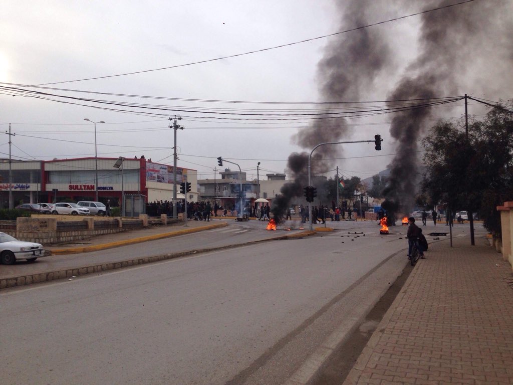 Protests flare up again in Raniya town, Sulaymaniyah  Kurdistan 