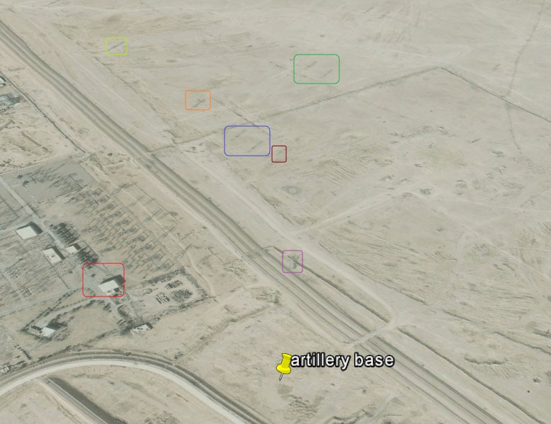 L\'artillerie américaine à l\'usine de phosphate d\'Al-Qaïm