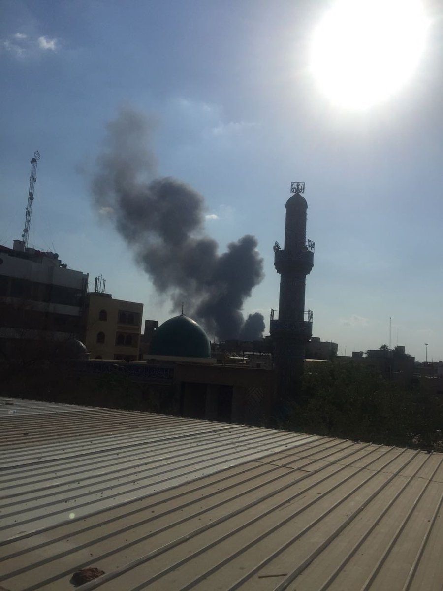 Fire in Baghdad's Green Zone. Looks worse than it is. A fuel truck caught fire near the American embassy.   