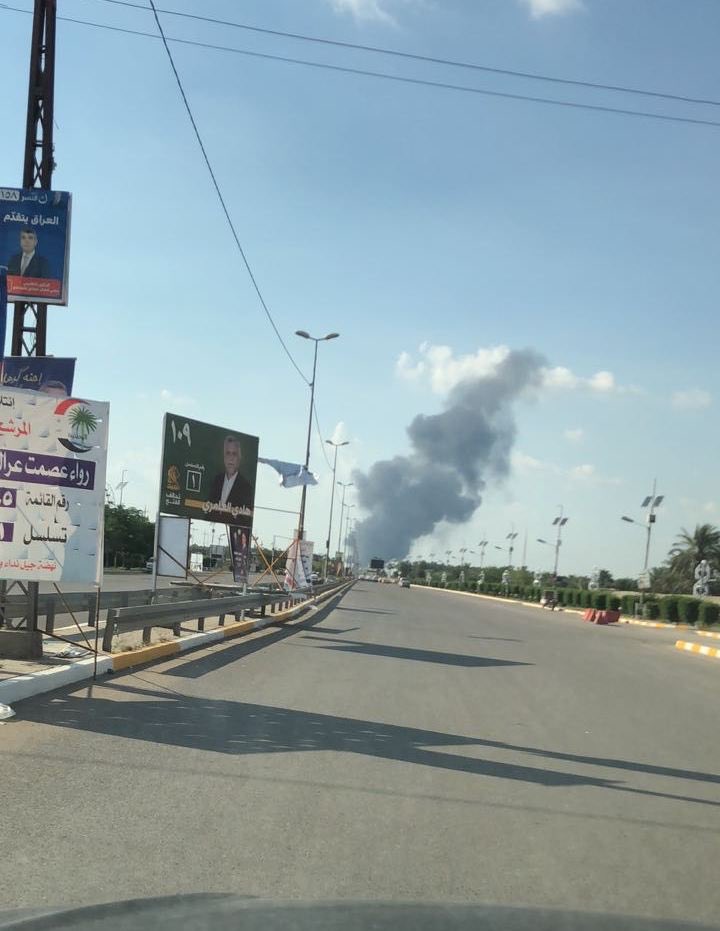 Fire in Baghdad's Green Zone. Looks worse than it is. A fuel truck caught fire near the American embassy.   