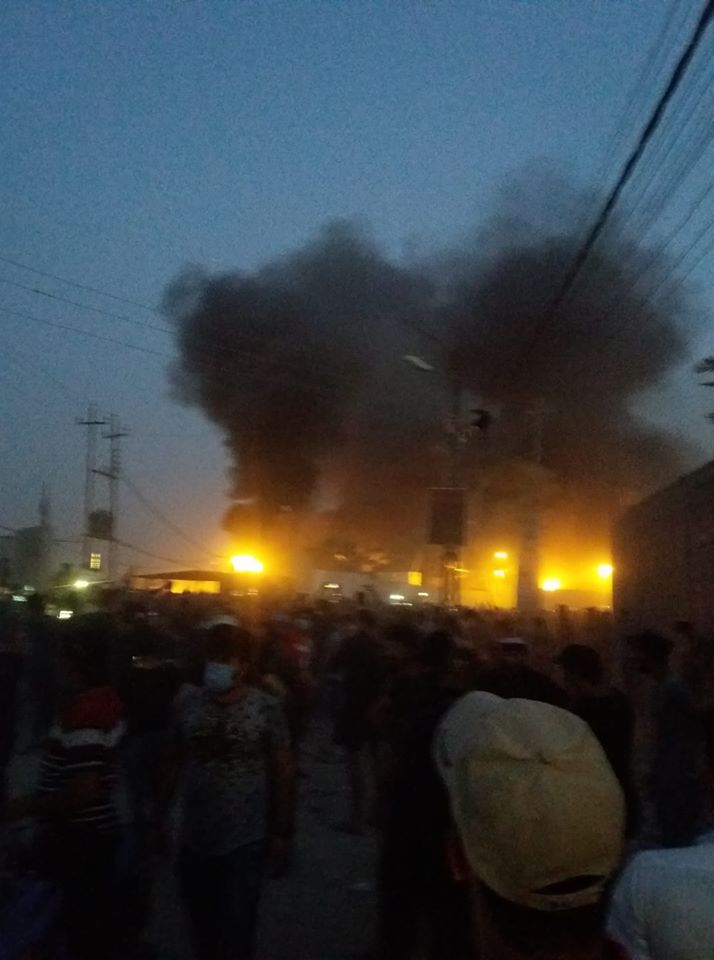 The Iranian consulate in Basra south Iraq is one fire   as thousands of protesters try storm it.   