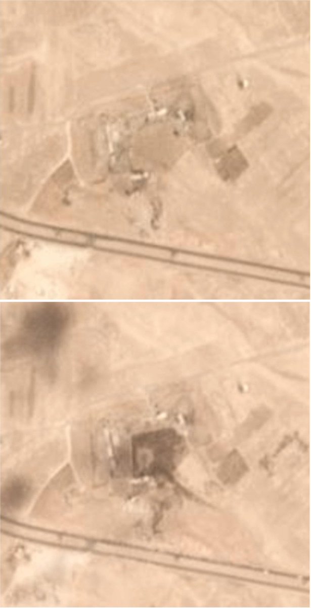 Latest satellite image from @planetlabs shows impact of the Sept 8th attack of Iranian Fateh-110 on Kurdish HQ in Iraq   