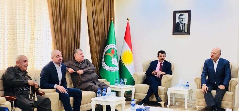 PUK'a candidate to Iraq's presidency @BarhamSalih is in the meeting with @KosretRasoulAli and @Bafeltalabani in PUK's headquarter in Sulaymaniyah   