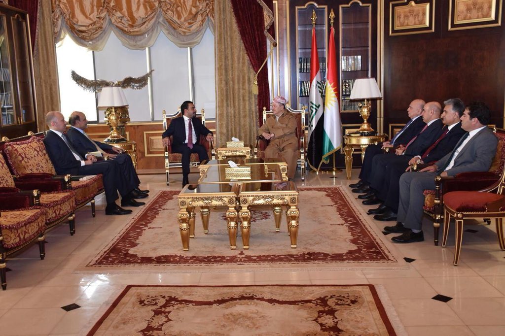 The newly-elected speaker of Iraqi Parliament, Mohammed al-Halbusi arrived in Erbil on Saturday. He met with KDP Leader  @masoud_barzani. According to non official sources Barzani has asked Halbousi to postpone the parliament session to elect the President of Iraq.   