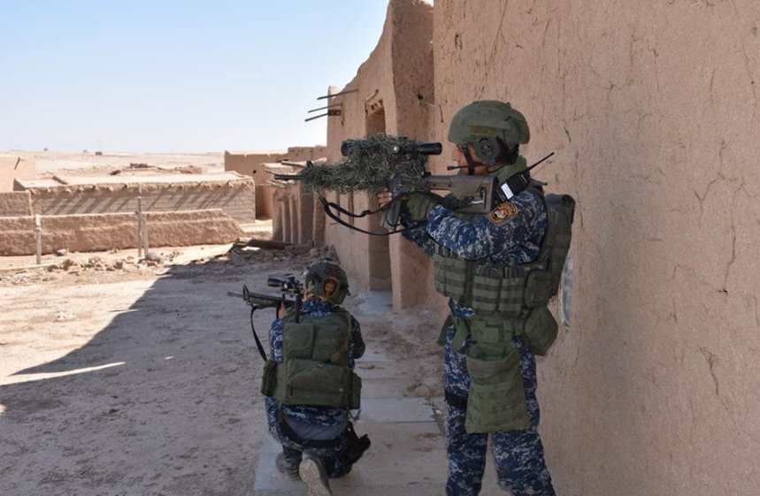 Recent photo from ongoing Federal Police operations in the areas southeast of Hawija. Wadi Zhegitoun especially is the source of many ISIS in Riyadh subdistrict.   