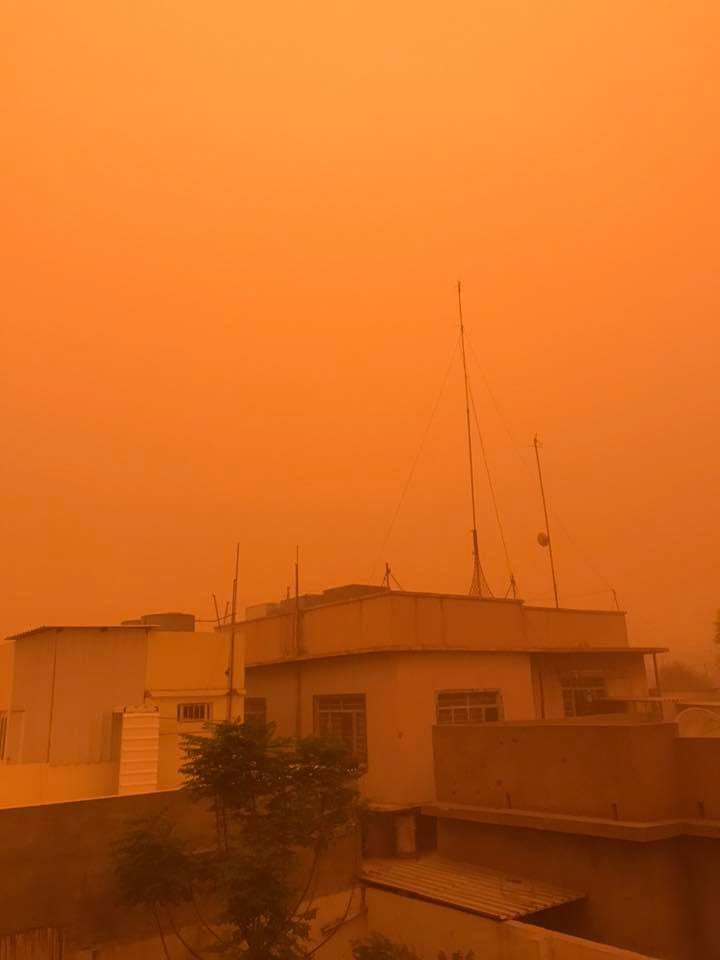 A dust storm sweeping the province of Nineveh