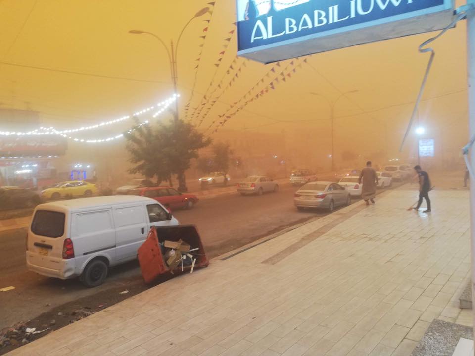 A dust storm sweeping the province of Nineveh