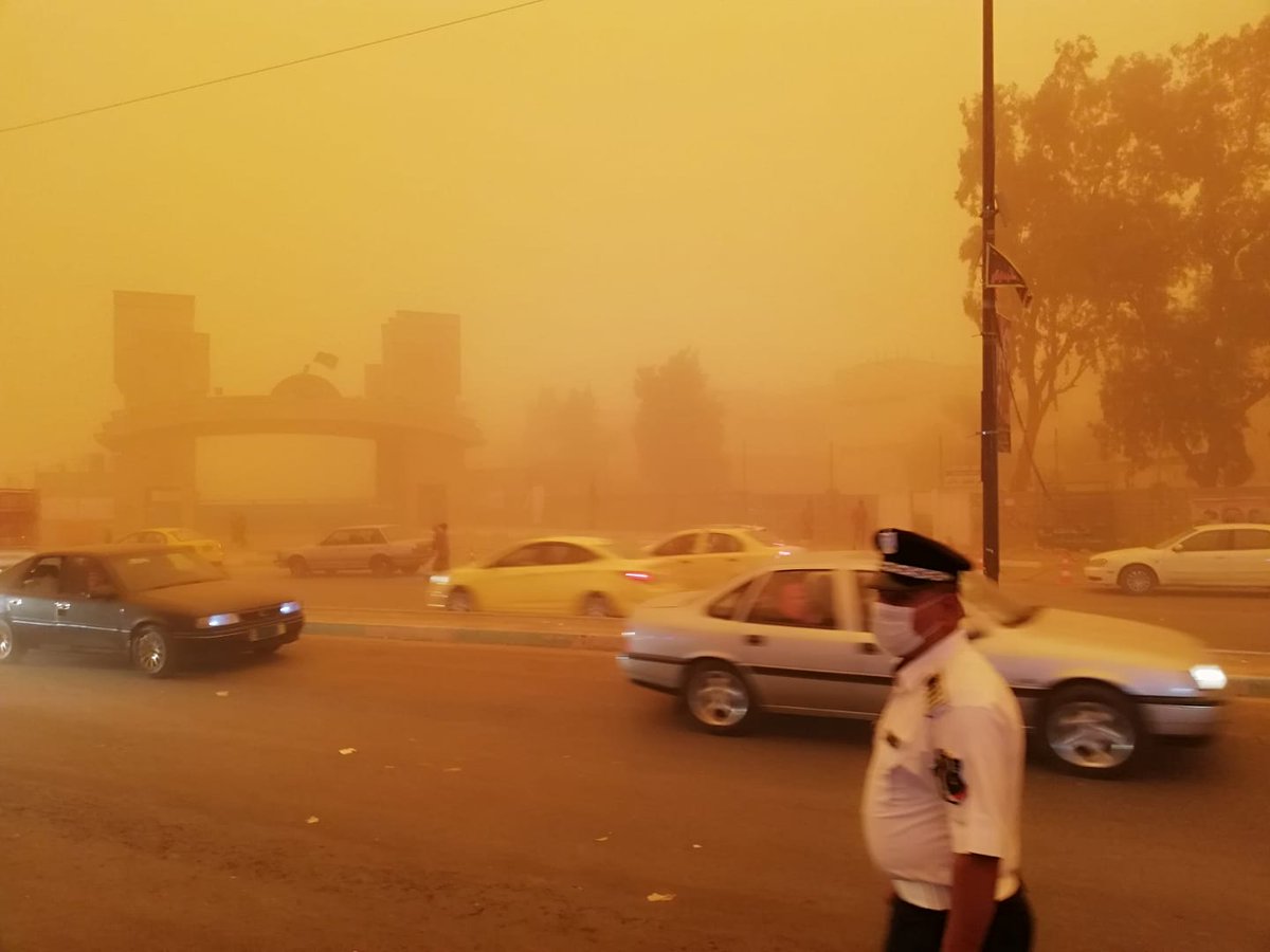 A dust storm sweeping the province of Nineveh