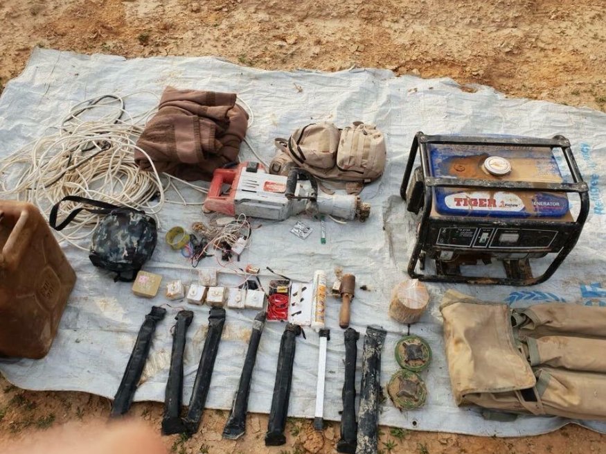 Some materials seized after the destruction of 3 tunnels near Hit recently   