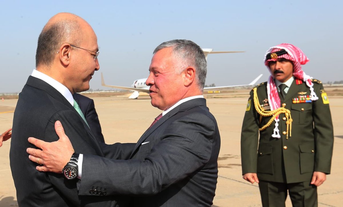 Iraqi president @BarhamSalih has received king Abdullah II of Jordan in Baghdad.   