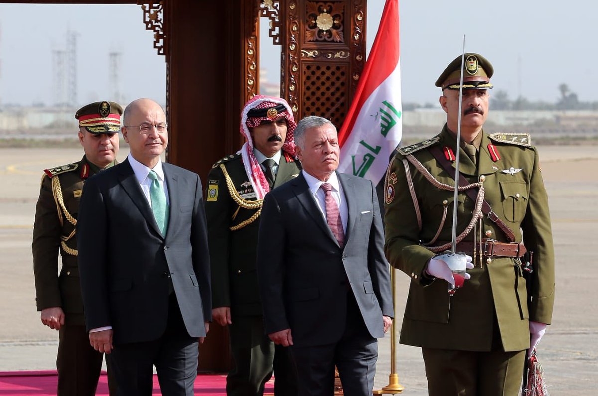 Iraqi president @BarhamSalih has received king Abdullah II of Jordan in Baghdad.   