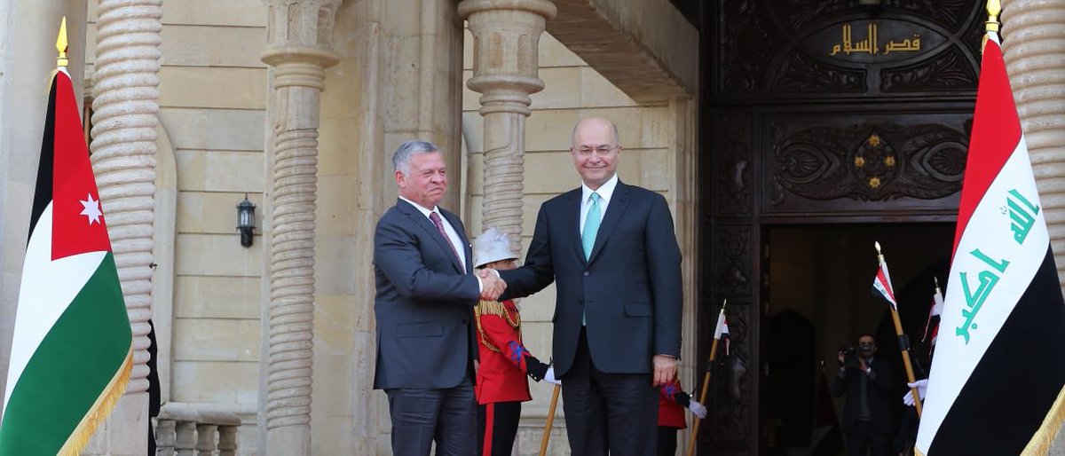 Iraqi president @BarhamSalih has received king Abdullah II of Jordan in Baghdad.   