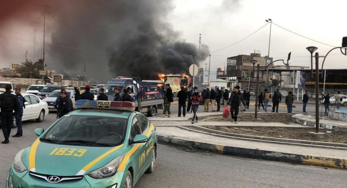 Basra demonstrations started again, and the protesters burned a Police Station in the city.  