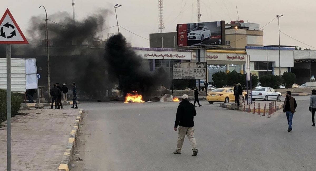 Basra demonstrations started again, and the protesters burned a Police Station in the city.  