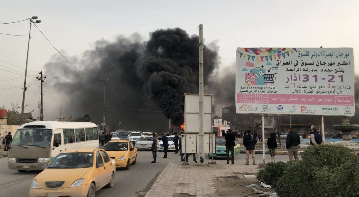 Basra demonstrations started again, and the protesters burned a Police Station in the city.  