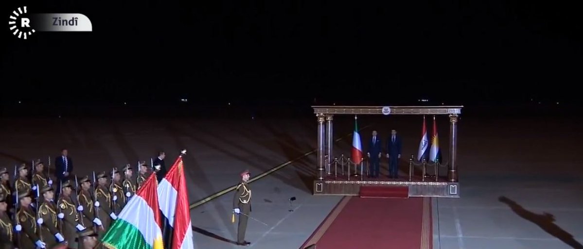 Italian Prime Minister Giuseppe Conte has arrived in Erbil, received at the airport by KRG Prime Minister Nechirvan Barzani.   