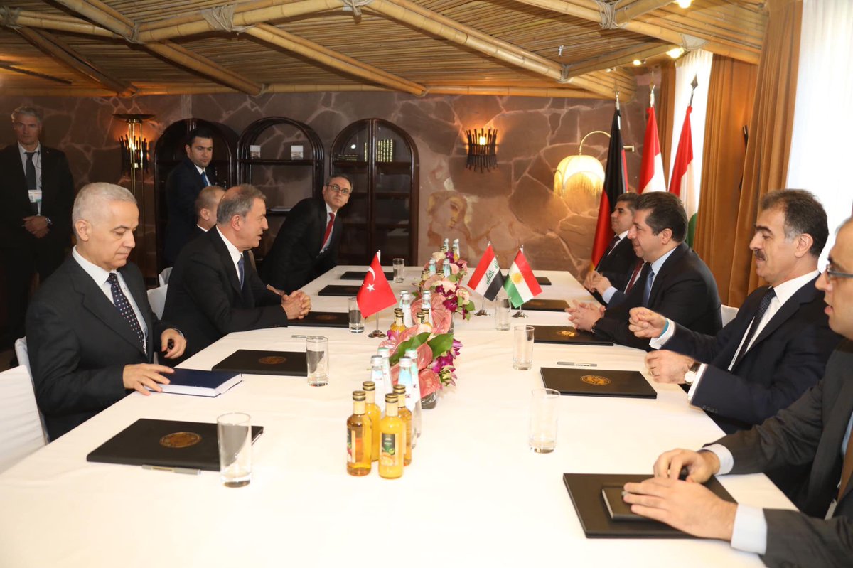 Masrour Barzani: Substantive exchange today with Defense Minister Hulusi Akar of Turkey during the second day of Munich Security Conference. We discussed regional developments and issues of bilateral importance.   