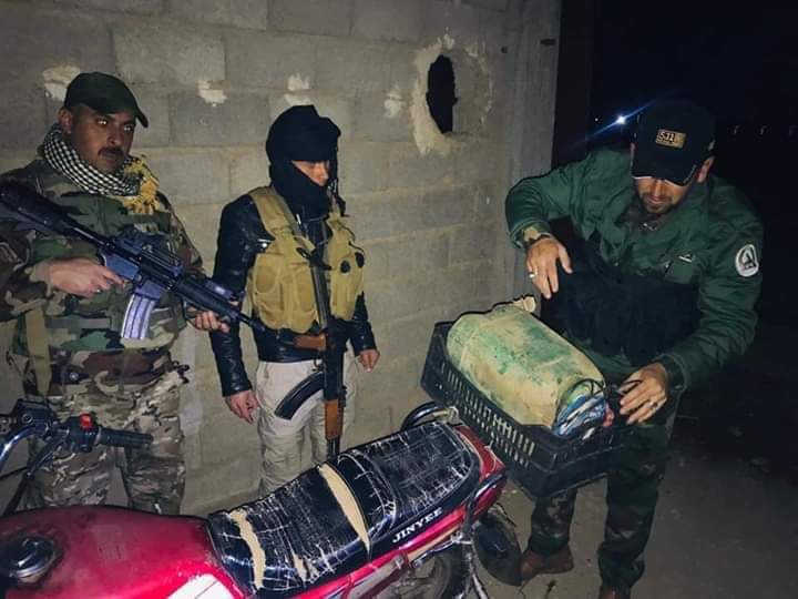PMF seized a motorbike west of Tuz after spotting and chasing down an element that was carrying IEDs along with mortar shells.   