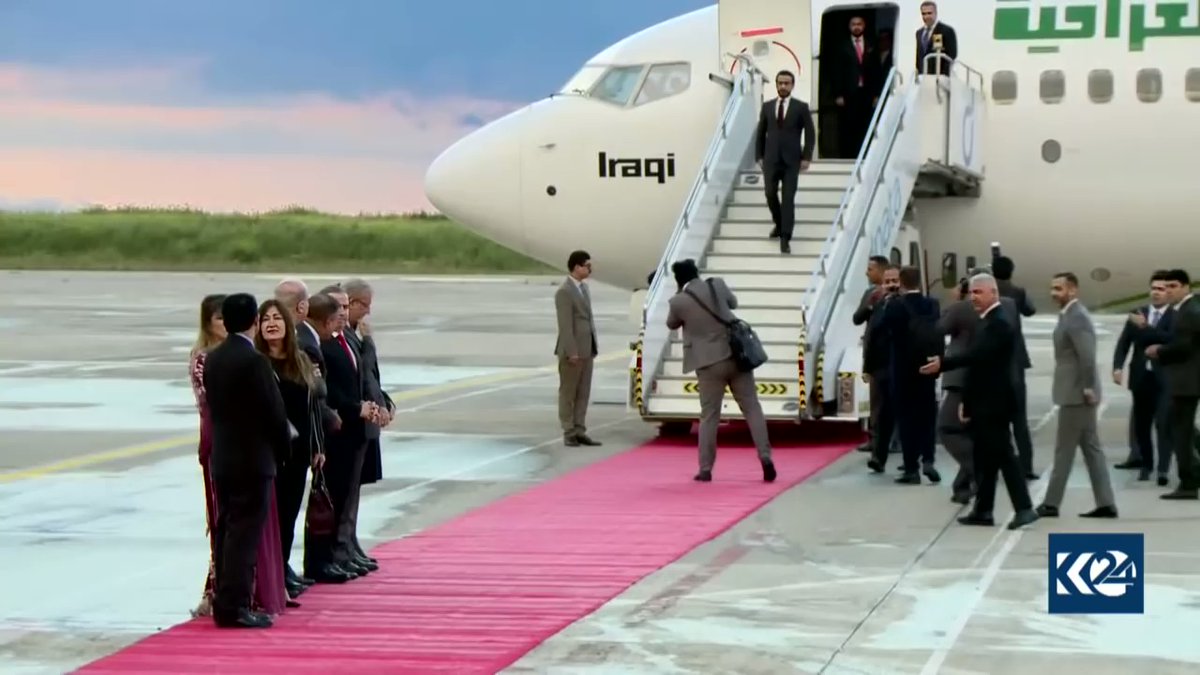 Upon his arrival in Erbil on Monday, Iraq's Parliament Speaker Mohammed al-Halbousi was welcomed by his Kurdistan Region counterpart Vala Fareed. Halbousi is expected to meet with senior Kurdish officials to discuss Erbil-Baghdad ties.      