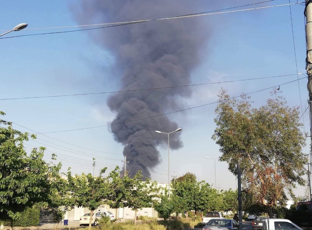 Huge smoke coming out from one of the Iraqi Election commission warehouses in Erbil capital of Kurdistan region. 