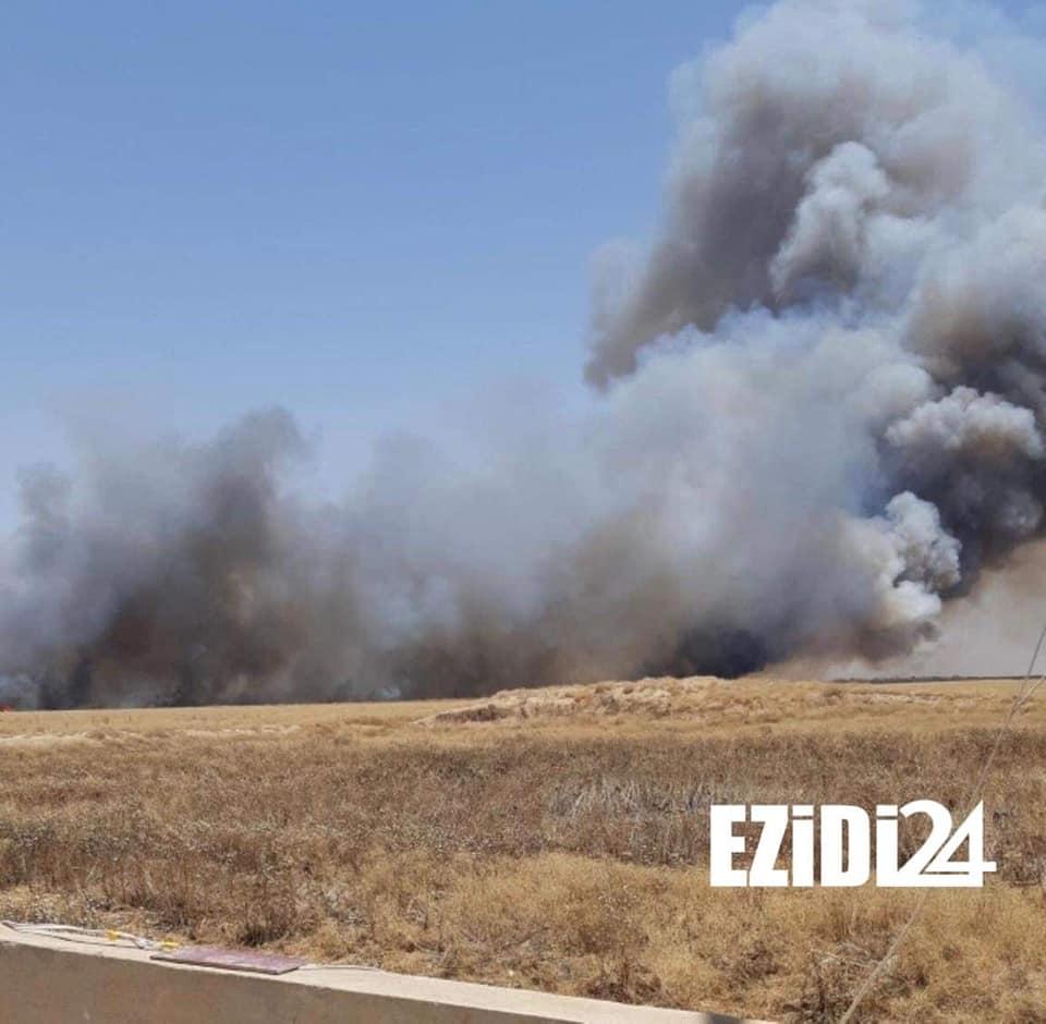 The genocide-hit village of Kocho south of Sinjar is experiencing a devastating fire since earlier today   