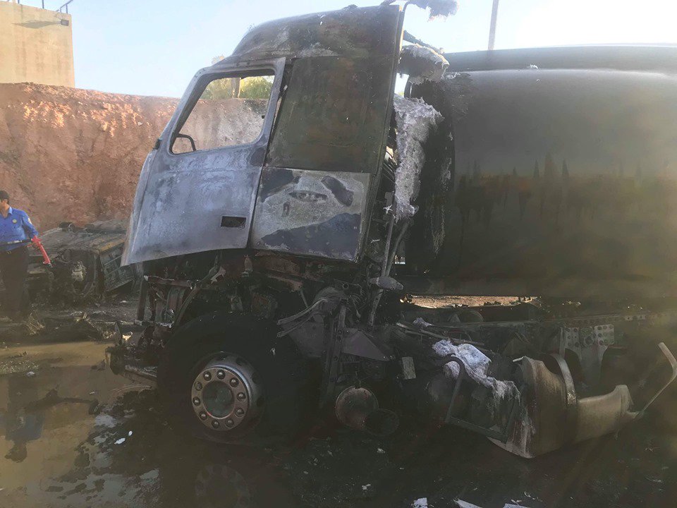 An oil tanker collided with a truck between Koya and Erbil. Huge damages to the vehicles, no casualties. 