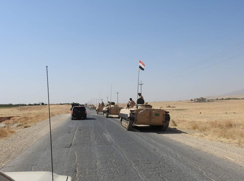 9th Armored Division troops who redeployed to the Syrian border in Nineveh earlier today. They've been in the region for several months now