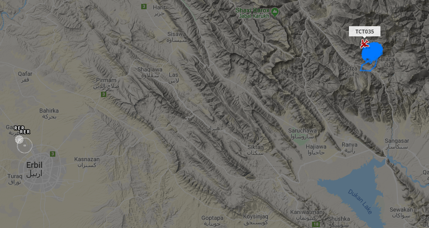 TurkishMilitary TCT035 UAV on ISR or strike mission over Kurdistan mountaineous region of northern Iraq, north of Dokan. 2206z