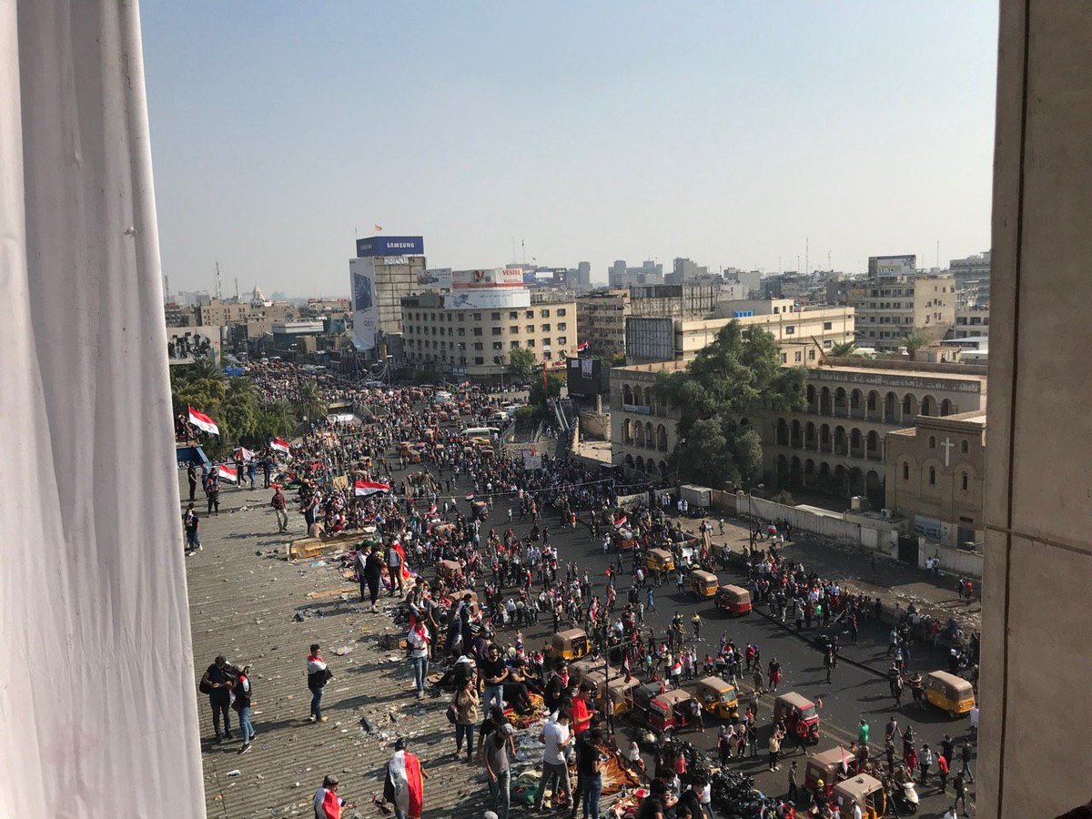 Tahrir Square and Al-Jumhuriya bridge today