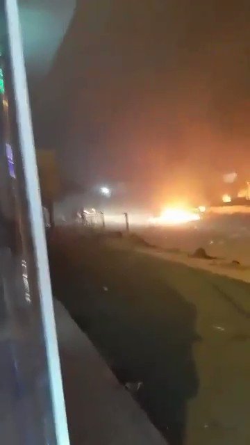 Protesters burning Iranian consulate in Karbala. 