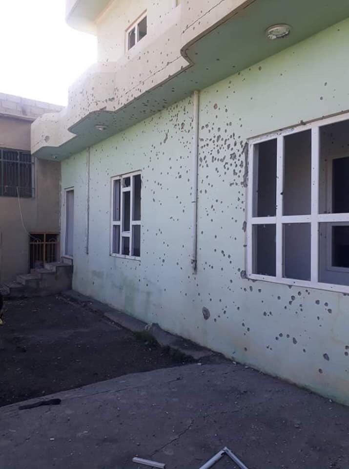Pictures of the Turkish Airstrikes against the Yezidi village Khanasor, Sinjar, targeting a private house