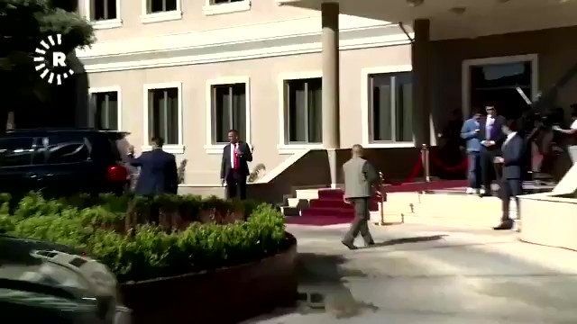 Iraqi President Barham Salih received by Kurdistan Region's President Nechirvan Barzani, and Prime Minister Masrour Barzani in Erbil city