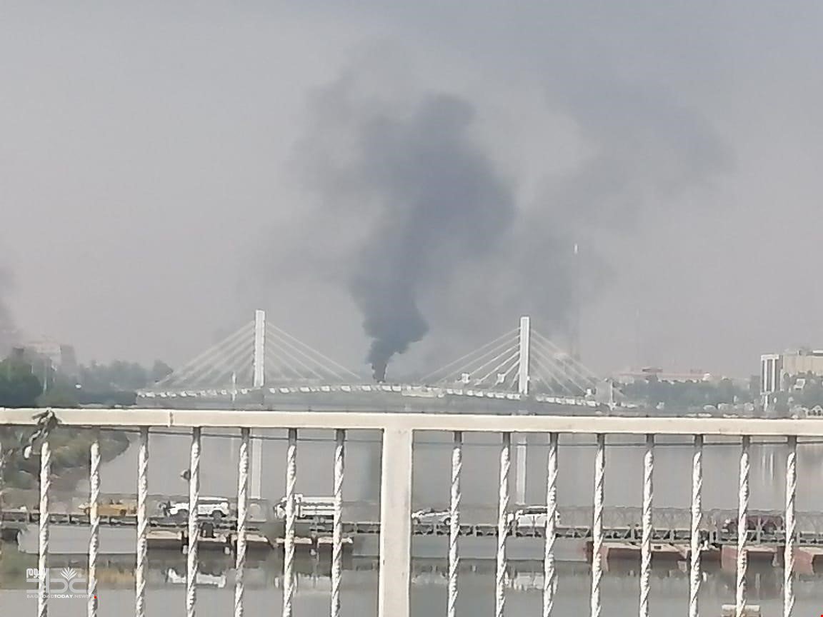 Demonstrators block the bridges of Al Hadarat and Al Nasr in the center ...