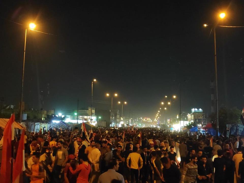 Thousands of demonstrators gathered in Basra on Tuesday evening
