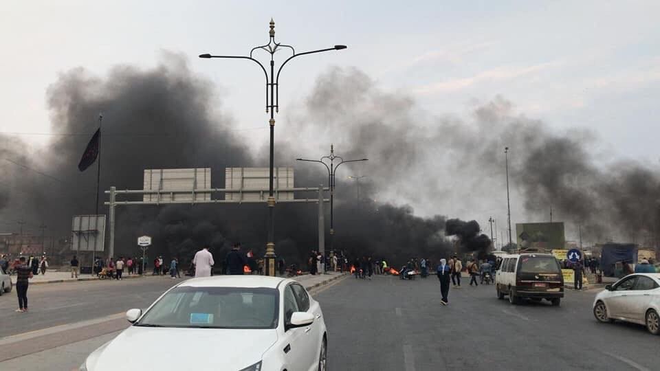 All roads in Basrah have been cut due the general strike 