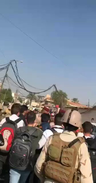 Security forces in Baghdad are beating and arresting a student who is on strike and protesting against the government. Yesterday, a security member attacked a female student and per security media cell, investigation has started with the security member. 