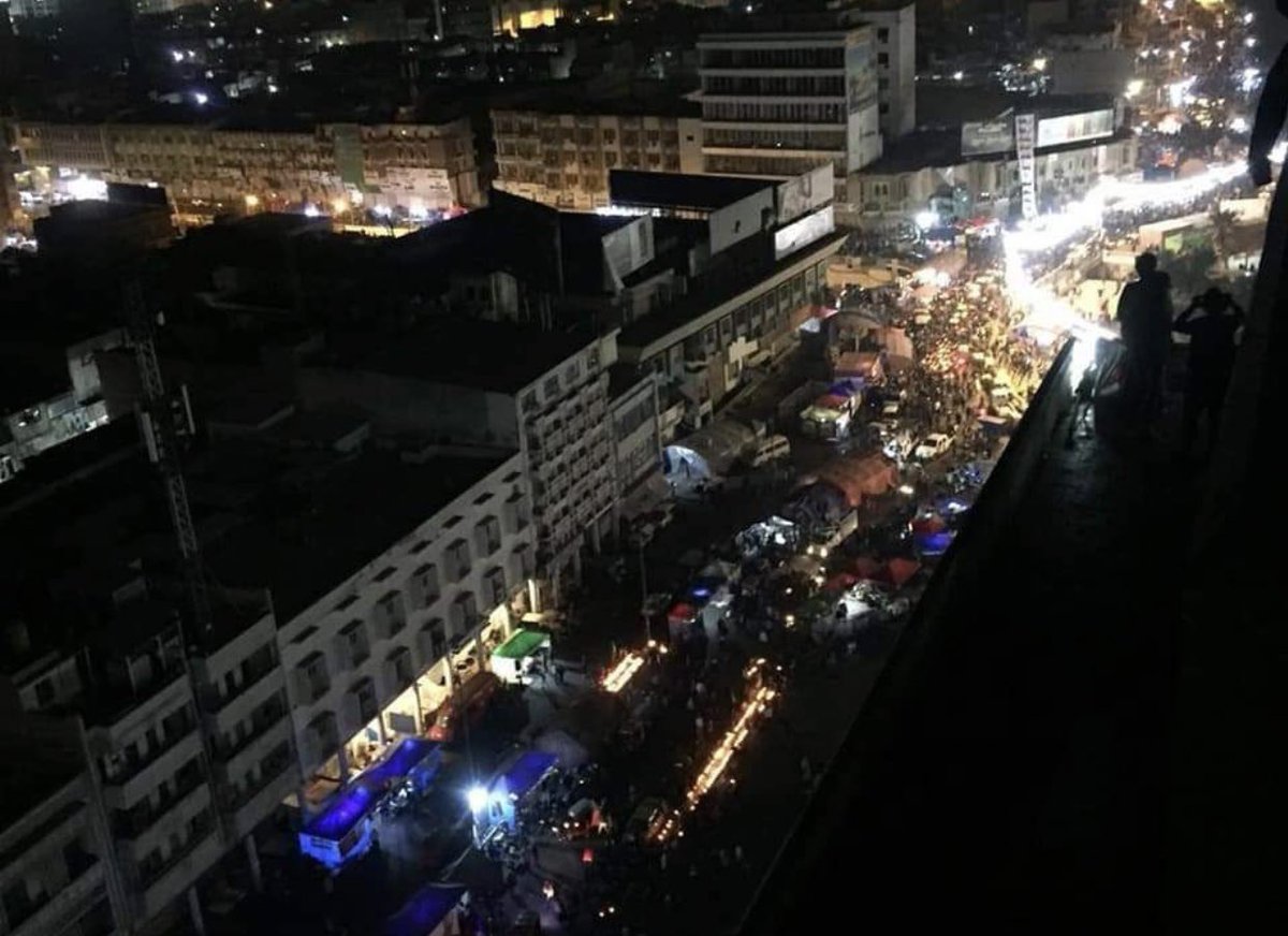 Tahrir Square tonight is packed as usual, protesters in Baghdad are expressing their anger after head of tribes met with Iraqi PM in Baghdad today. #IraqProtests refuses any kind of reforms, and keen of removing the government.   Photos: Al-Baghdadia   