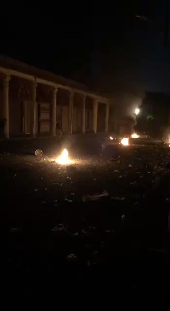 Riot police fire live bullets and tear gas at unarmed demonstrators in Al-Rashid Street in central Baghdad.