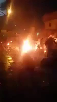 Anti-riot forces hit demonstrators with Molotov cocktails in Karbala