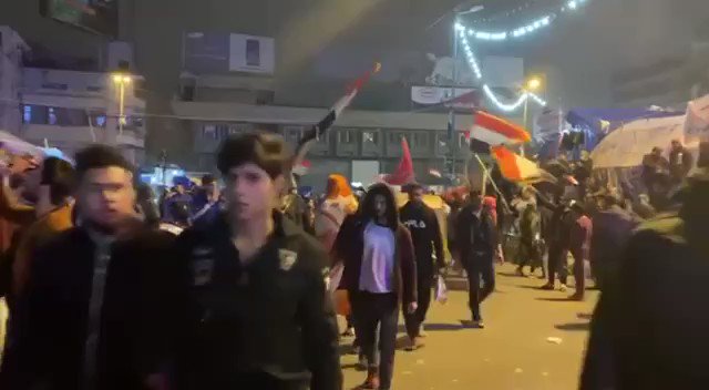 Tahrir Square is packed today with protesters who are facing live ammunition from the armed groups in Baghdad. The protester sent this video claims that the protesters are ready to face the pro-Iranian militias & their Snipers tonight.  