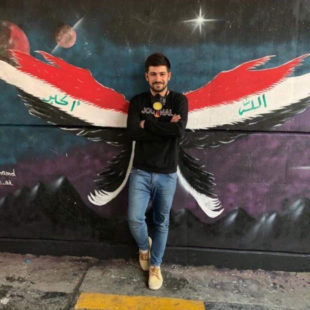 Photographer Ahmed Muhanna Al Lami was killed in Khulani Square by militiamen who attacked the protesters today