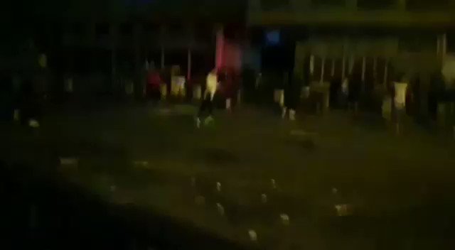 Tear gas was fired at the protesters in Al-Wathba Square and hit with live ammunition 