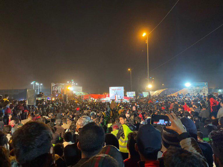 In pictures, hundreds of demonstrators flocked to the poetry festival Imprint of the Martyr at the sit-in square in Basra Governorate
