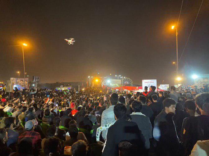 In pictures, hundreds of demonstrators flocked to the poetry festival Imprint of the Martyr at the sit-in square in Basra Governorate