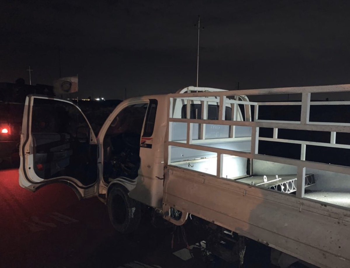 Images show indigenous MRLS truck with 3 racks of welded homemade Katyusha launchers that fired on the K-1 military base in Kirkuk, Iraq, yesterday killing an American & wounding 4 others. 