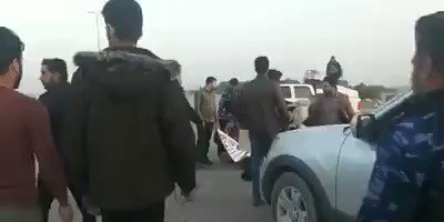 Security forces beat protesting engineers in front of the Shuaiba refinery in the Zubair district of Basra Governorate